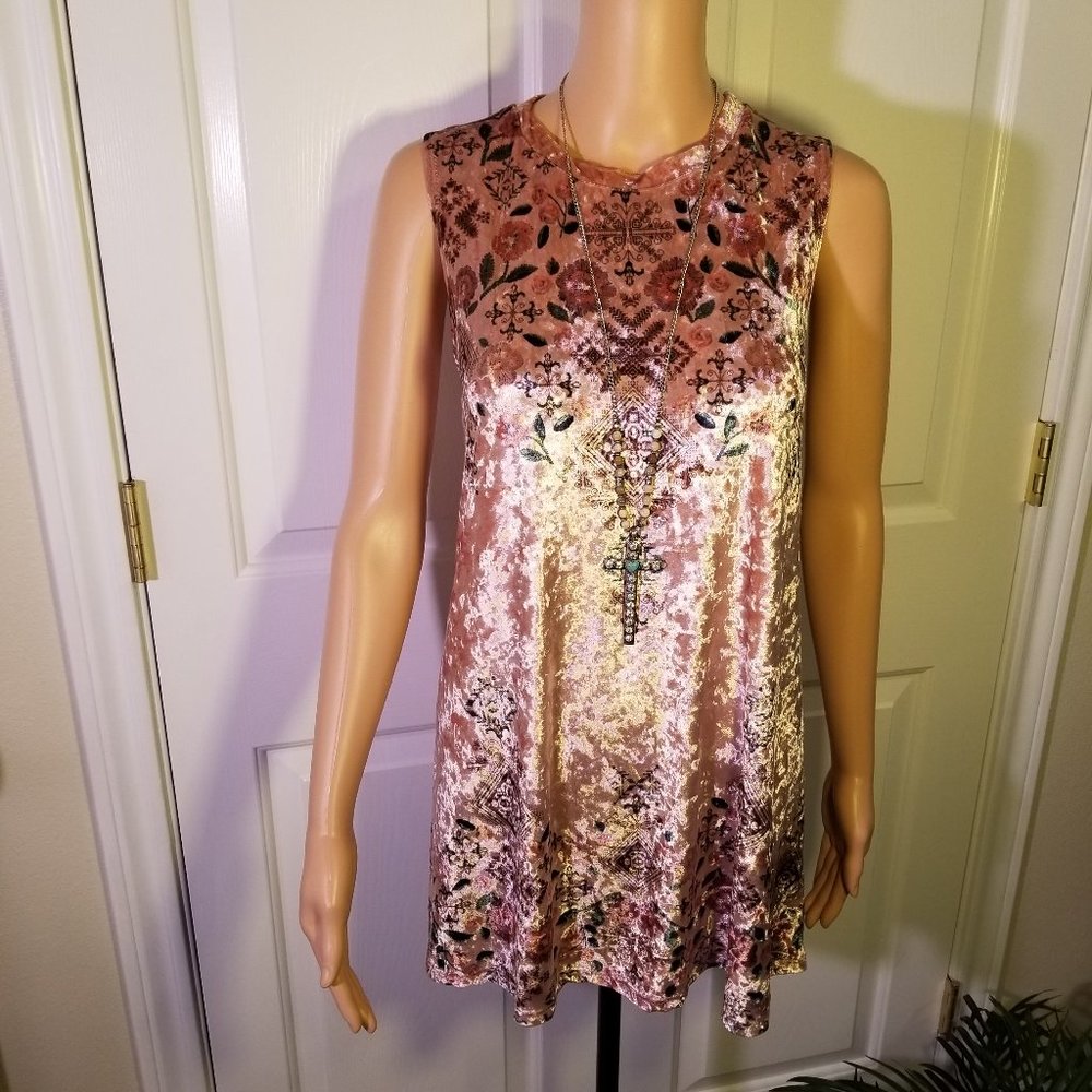 ACTING PRO Sleeveless Pink Floral Dress L, NWT
